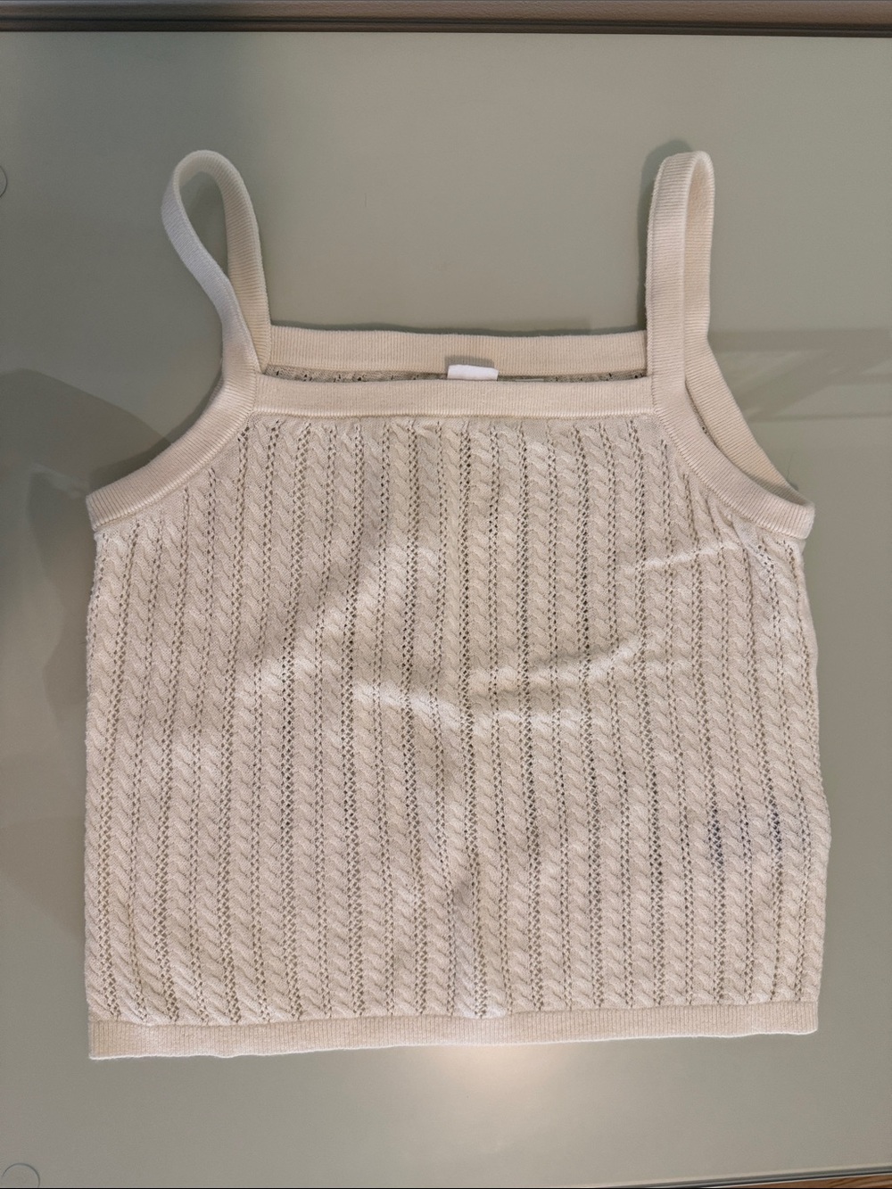 GAP Cream Eyelet Knit Tank